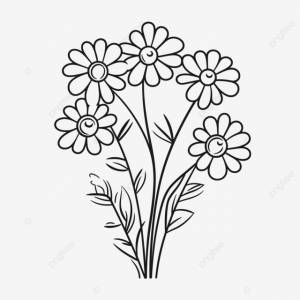 рисунок Цветочная раскраска с рисунком контура ромашки вектор PNG , цветочный рисунок, рисунок крыла, рисунок кольца PNG картинки и пнг рисунок для й загрузки