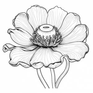 Весенний цветок изолированная раскраска для детей печатная цветочная черно-белая