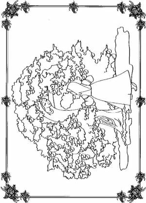 Раскраски Раскраска Девочка и дерево яблоня гуси лебеди сказки пушкина
