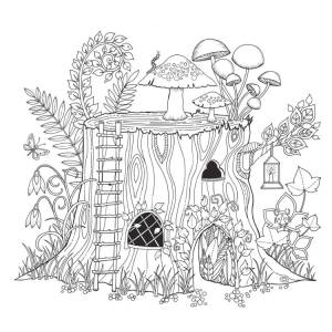 Лес раскраска