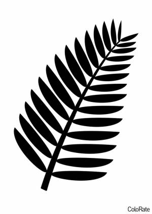 Трафарет Лист папоротника для вырезания