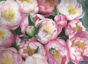 Акварельные пионы