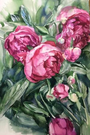 Акварельный рисунок природа цветы Реализм Акварель на бумаге Акварельная живопись