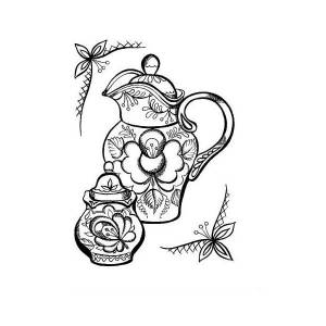 Раскраска кувшин Гжель