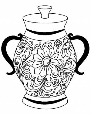 Раскраска кувшин Хохлома