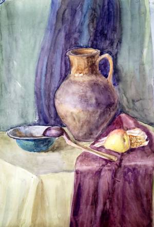 Натюрморт Кувшин Акварель
