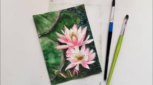 РИСУЕМ ЛИЛИИ НА ВОДЕ АКВАРЕЛЬЮ