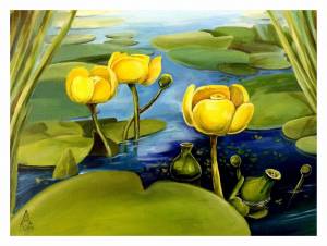 Желтая кувшинка рисунок