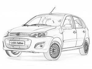 Раскраска Лада Калина