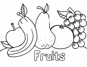 Раскраски груша, Раскраска Груша и бананы фрукты