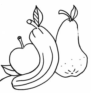 Раскраски Раскраска Детские раскраски фрукты яблоко Фрукты, Раскраска Три фрукта Фрукты