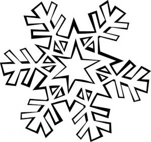 Раскраска Снежинка картинка на листе