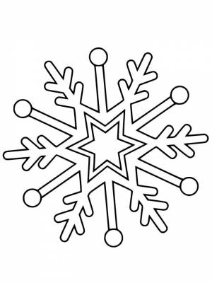 Раскраска Снежинка  картинку для детей