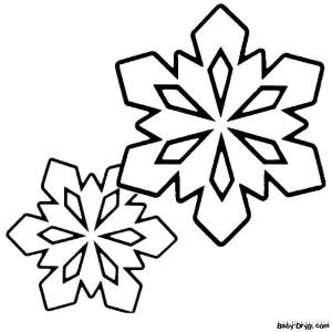 Раскраска Две больших снежинки