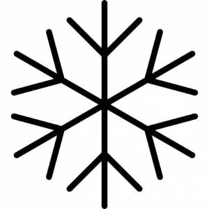 Раскраски простая, Раскраска Простая снежинка Контур снежинки