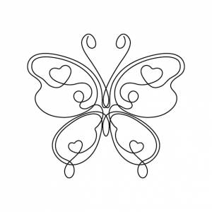 Рисунок бабочки в одну линию, непрерывный рисунок, простой минималистичный дизайн