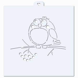 Трафарет «Снегирь на веточке рябины» 