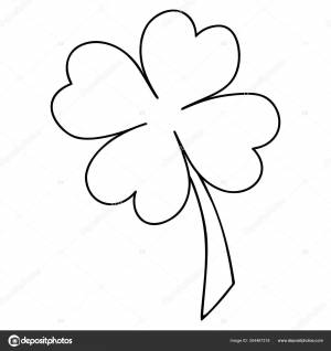 Клевер Лист Приносящий Удачу Четыре Листовки Скетч  Иллюстрация Контур Векторное изображение ©GebbiMur 354467318