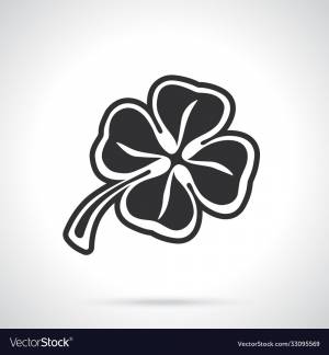 Клевер черно белый рисунок