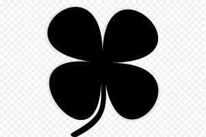 Логотип Черный Клевер, Четырехлистный Клевер, Рисование, Удача, Живопись, Черно-белый, Символ, Бабочка png