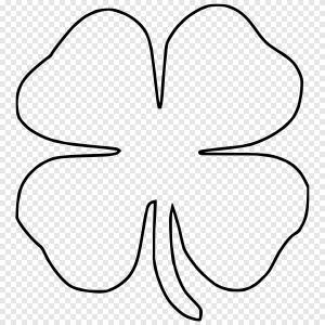 Четырехлистный клевер Рисунок, клевер, угол, белый png