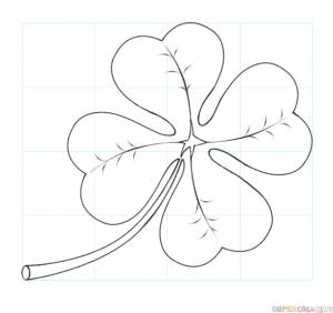 Как нарисовать четырехлистный клевер