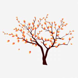Нарисованные от руки осенние лиственные листья ствол дерева осенью свободный листовой элемент PNG , осень, падение, осенью дерево PNG картинки и пнг PSD рисунок для й загрузки