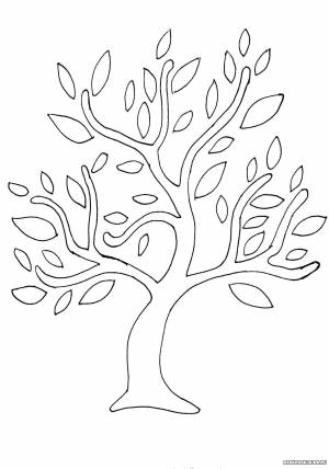 Трафарет дерева без листьев