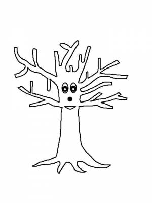 Раскраски Дерево без листьев   в формате
