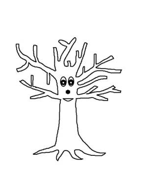 Раскраски Дерево без листьев