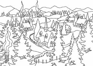 Раскраски Зимний пейзаж