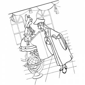 Раскраска профессор и королева по сказке 12 месяцев