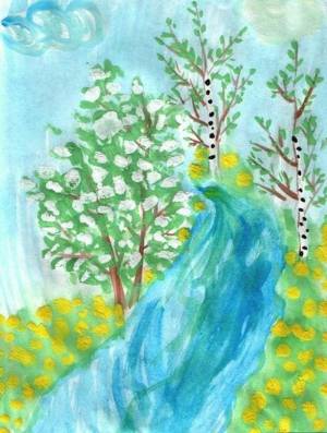 Рисунок к стиху черемуха Есенина для учеников 3 класса