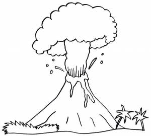 Раскраски Раскраска Извержение вулкана Вулкан Персонажи из фильмов