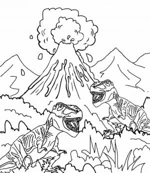 DataLife Engine > Версия для печати > Раскраски вулкан с динозаврами