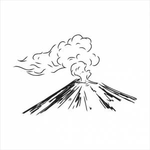 Вектор рисовать эскиз вулкана