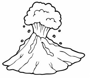 Контурный рисунок вулкана