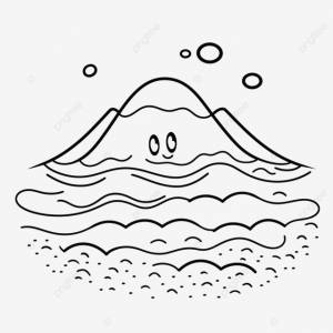 рисунок милая страница раскраски милого рисунка изолированного вулкана на эскизе контура океана вектор PNG , рисунок океана, рисунок крыла, рисунок вулкана PNG картинки и пнг рисунок для й загрузки