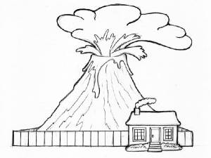 Рисунки вулкана для срисовки