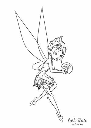 Раскраска Незабудка с цветочком в руках