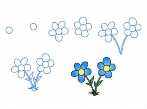 Как нарисовать незабудку