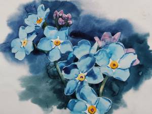 Оформление заказа Мастер-класс Незабудки акварелью