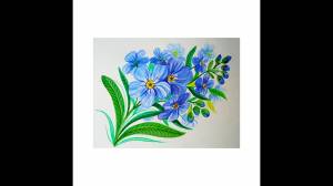Как нарисовать незабудки акварельными красками