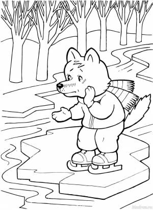 Раскраска осторожно тонкий лед