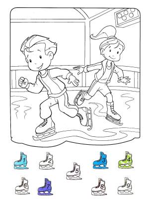 Раскраски Раскраска Фигуристы на льду спорт, Сайт раскрасок