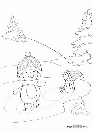 Раскраски Безопасность на льду в зимний период для детей