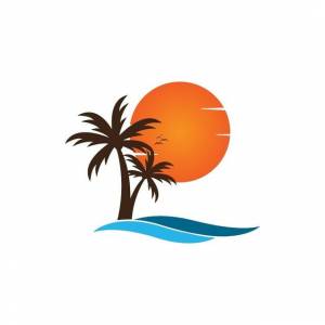 пальмы на берегу логотипа шаблон вектор рисунок Шаблон для скачивания на Pngtree