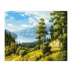 Лесной пейзаж Раскраска картина по номерам акриловыми красками на холсте Белоснежка