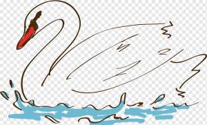 Рисунок Лебедя, Лебедь с ручной росписью, Акварельная живопись, животные, текст png