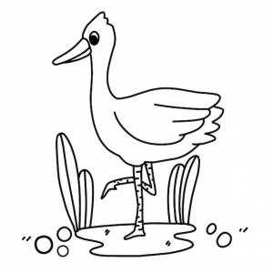 Раскраски страницы алфавиты животных мультяшный лебедь